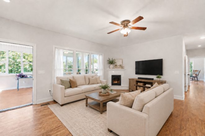 Bright living room in a Murfreesboro listing