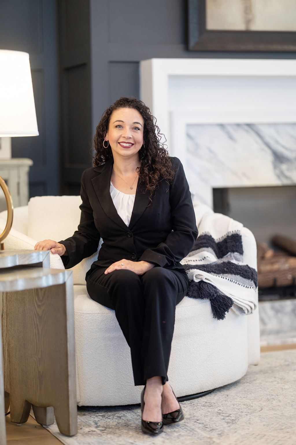 Jessica King seated in a living room